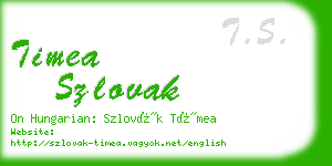 timea szlovak business card